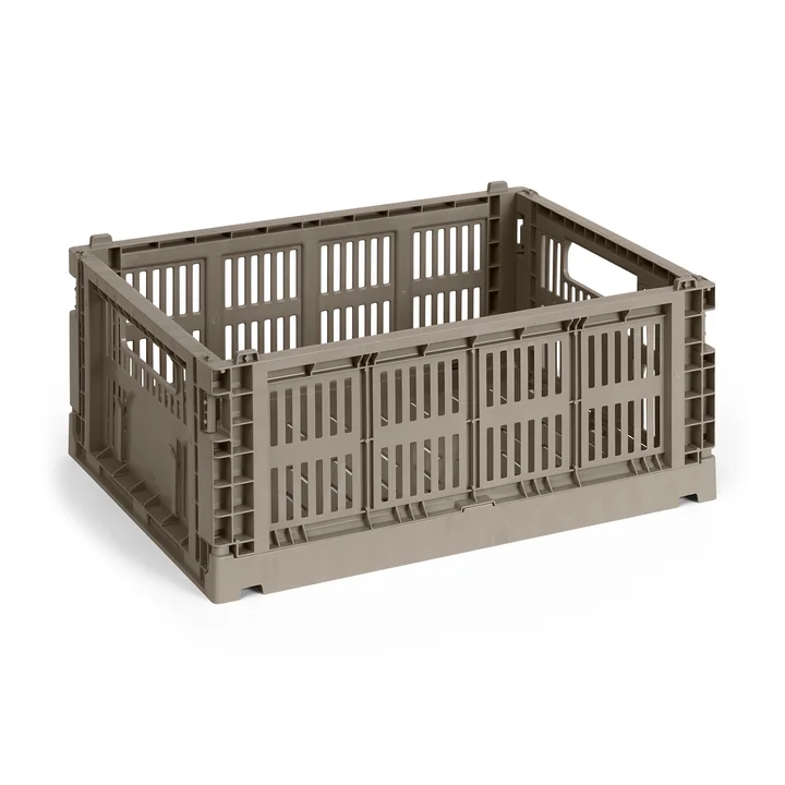 HAY - Colour Crate Corbeille M, 34,5 x 26,5 cm, gris chaud, recyclée