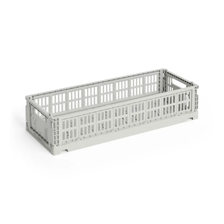 HAY - Colour Crate Corbeille Mini Oblong, grise, recyclée