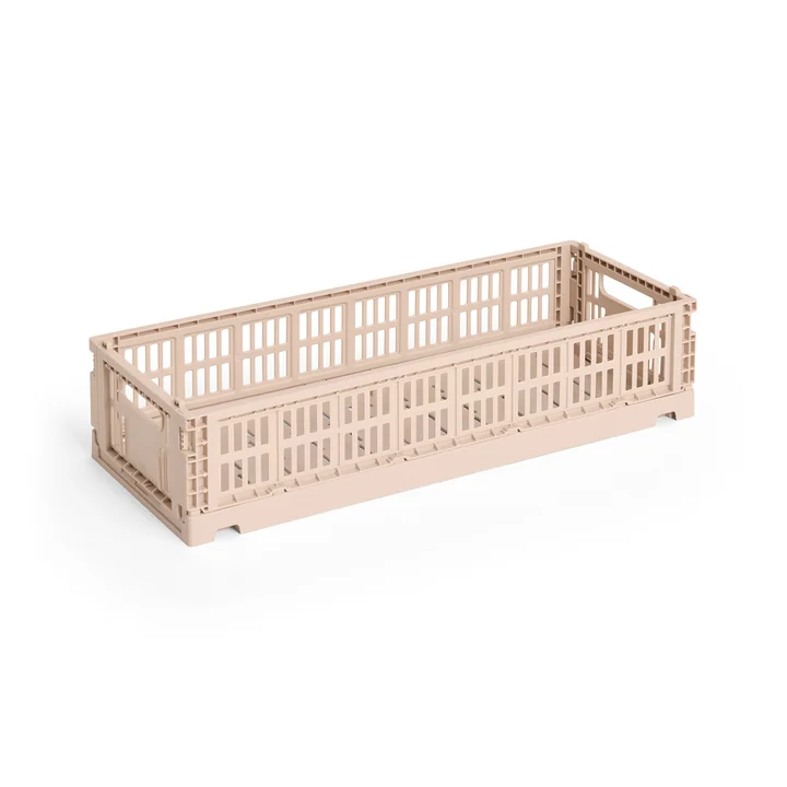 HAY - Colour Crate Panier Mini Oblong, poudre, recyclé