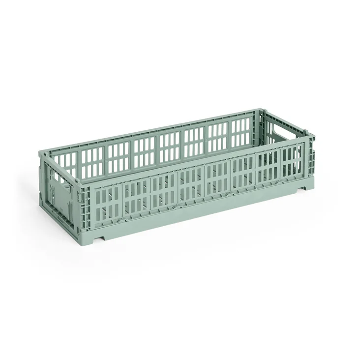 HAY - Colour Crate Panier Mini Oblong, vert sauge, recyclé