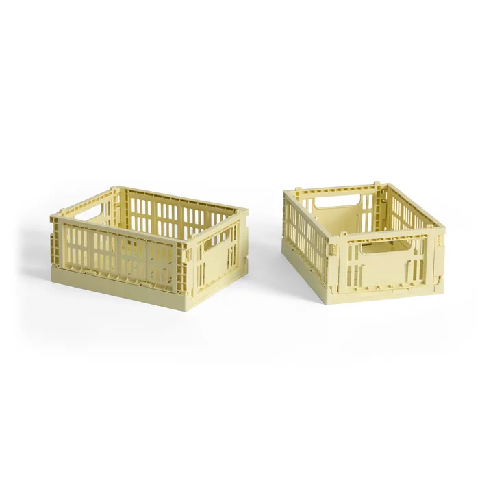 HAY - Colour Crate Panier Mini, 17 x 13 cm, jaune clair, recycled (lot de 2)