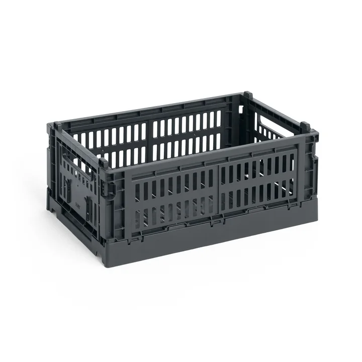 HAY - Colour Crate Panier S, 26,5 x 17 cm, charcoal, recycled