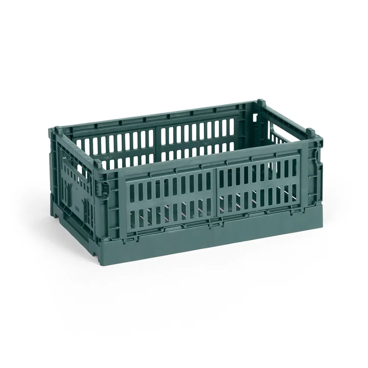 HAY - Colour Crate Panier S, 26,5 x 17 cm, vert foncé, recycled