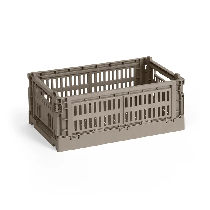 HAY - Colour Crate Panier S, 26,5 x 17 cm, warm grey, recycled