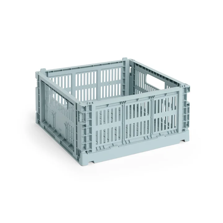 HAY - Colour Crate Corbeille Square M, 29,5 x 29,5 cm, bleu foncé, recyclée