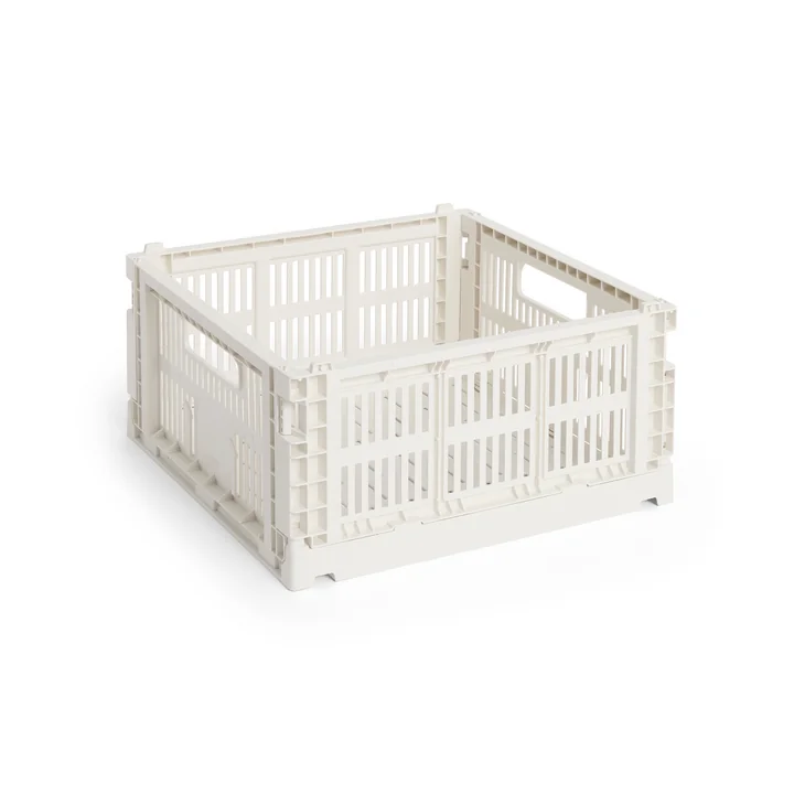 HAY - Colour Crate Corbeille Square M, 29,5 x 29,5 cm, blanc cassé, recyclée