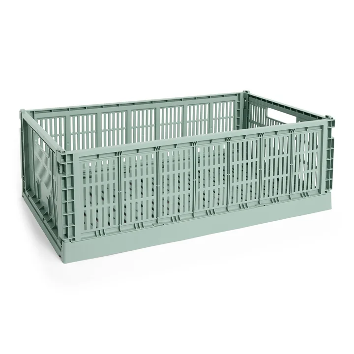 HAY - Colour Crate Corbeille XL, 68 x 42 cm, vert sauge, recycled
