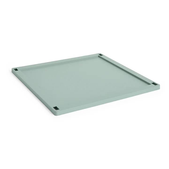 HAY - Colour Crate Square couvercle L, plastique, vert sauge