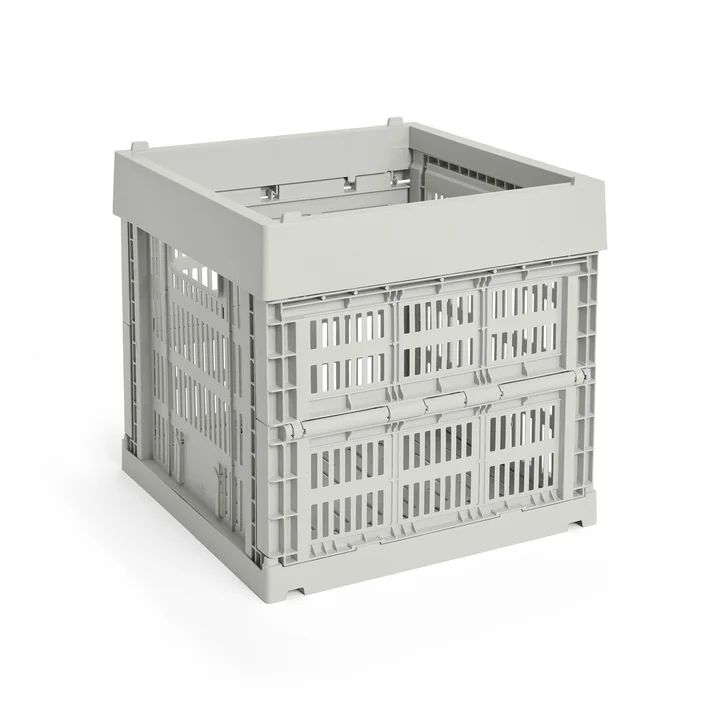 HAY - Colour Crate Corbeille Cube, 29,5 x 29,5 cm, grise, recyclée