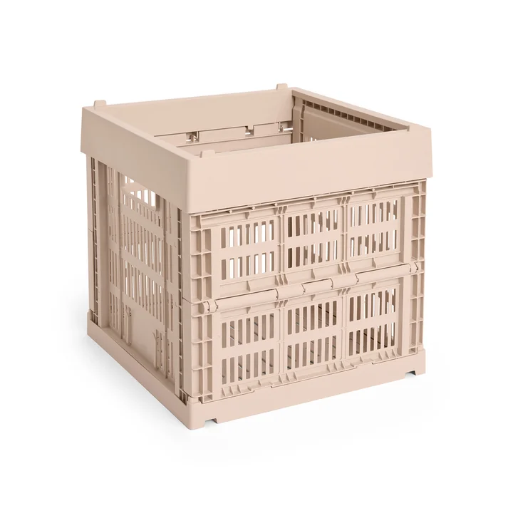 HAY - Colour Crate Corbeille Cube, 29,5 x 29,5 cm, poudre, recyclée