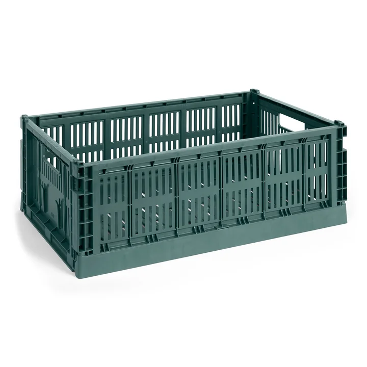 HAY - Colour Crate Panier L, 53 x 34,5 cm, vert foncé, recycled