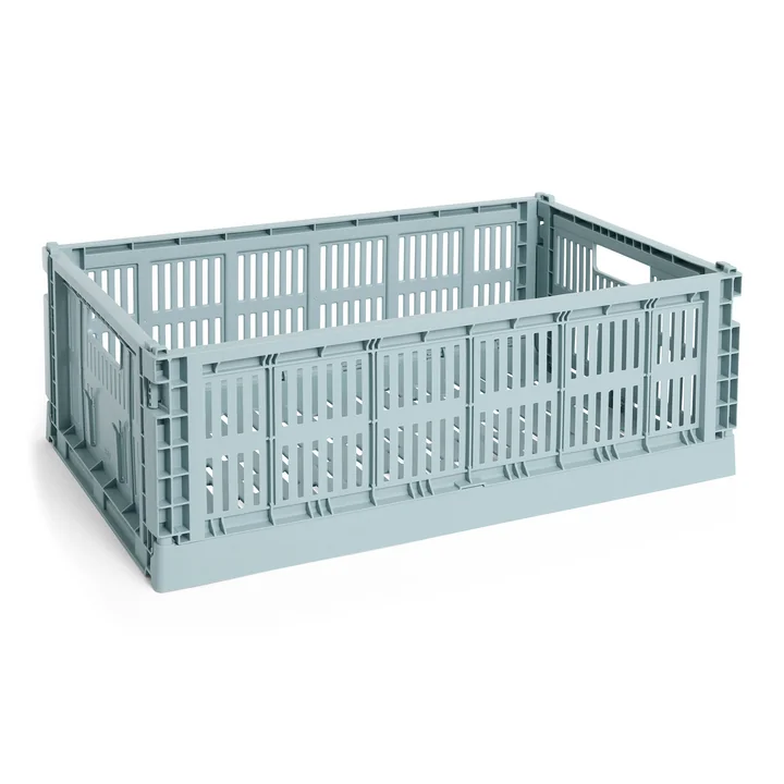 HAY - Colour Crate Panier L, 53 x 34,5 cm, dusty blue, recycled