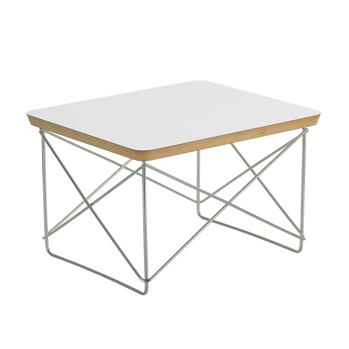 Vitra - Eames Occasional Table LTR , HPL blanc / acier inoxydable
