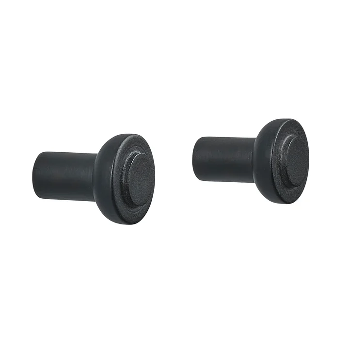 Zone Denmark - Sensu Crochet de garde-robe Ø 2,5 cm, noir (set de 2)
