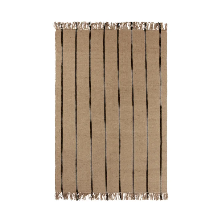 Broste Copenhagen - Yuki Tapis, 140 x 200 cm, noir / naturel