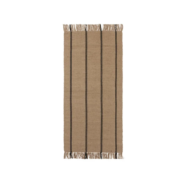 Broste Copenhagen - Yuki Tapis, 70 x 140 cm, noir / naturel