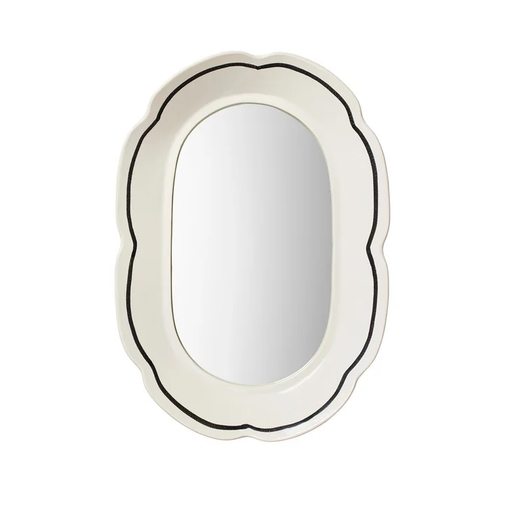 Broste Copenhagen - Hilma Miroir, 30 x 45 cm, blanc cassé