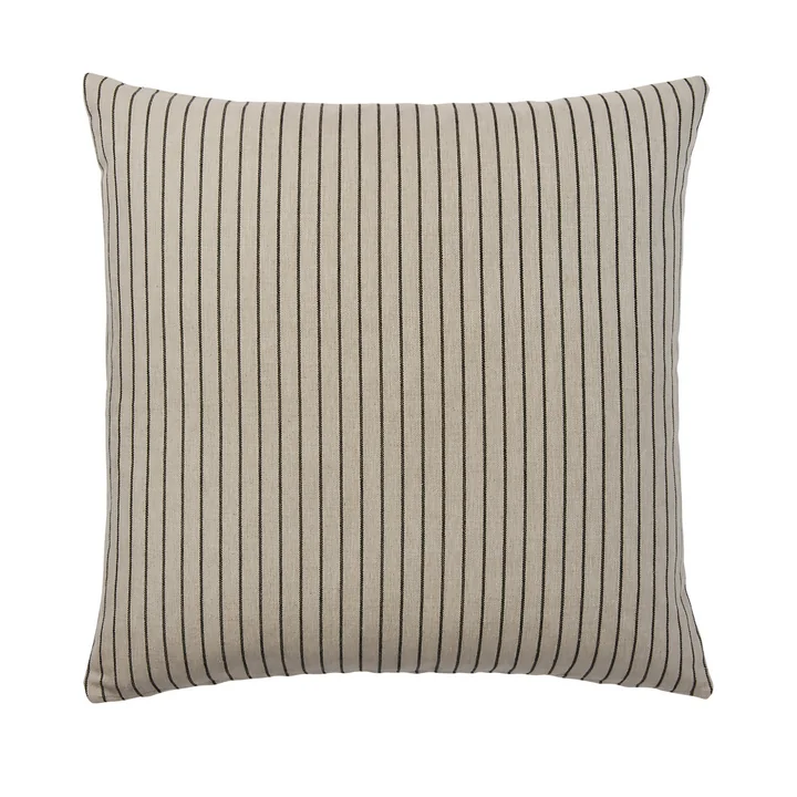Broste Copenhagen - Karen Taie d'oreiller, 60 x 60 cm, light beige / noir