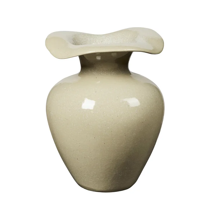 Broste Copenhagen - Florentina Vase, Ø 24 cm x H 32 cm, beige