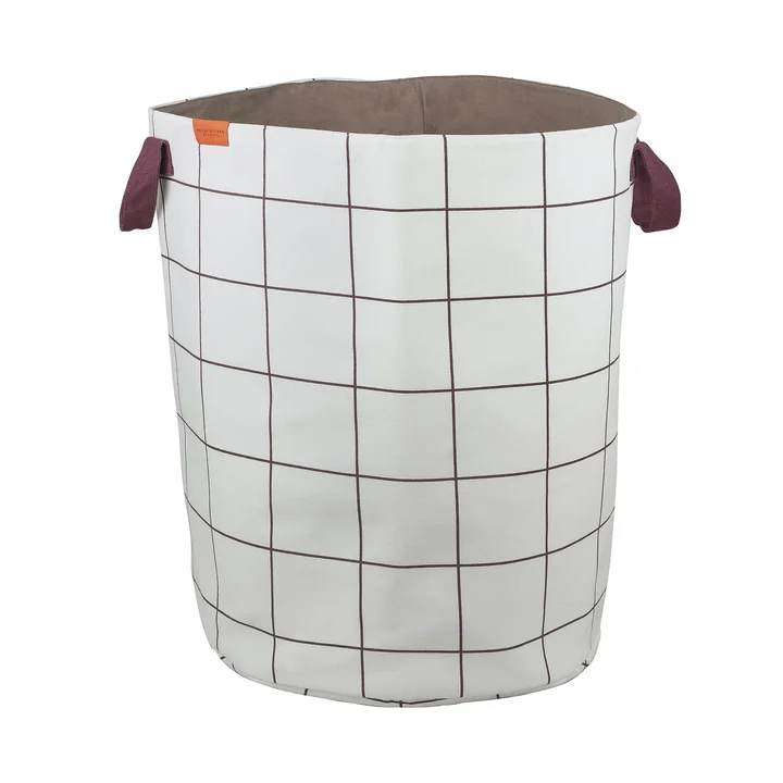 Mette Ditmer - Mesh Panier à linge, H 50 cm, brown / blanc cassé