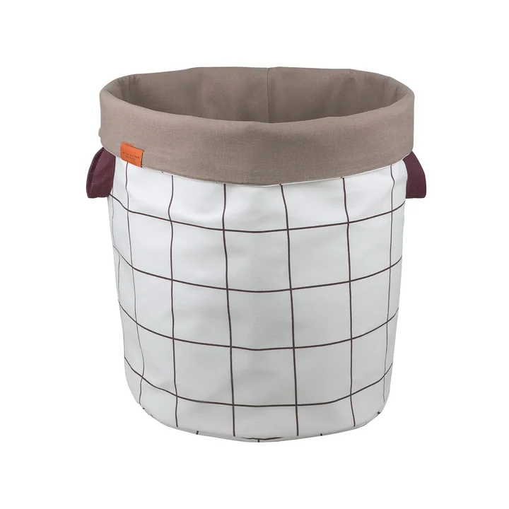 Mette Ditmer - Mesh Panier à linge, H 50 cm, brown / blanc cassé