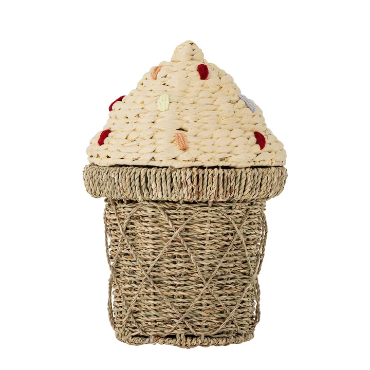 Bloomingville Mini - Cillie Corbeille avec couvercle, H 41 cm, naturel