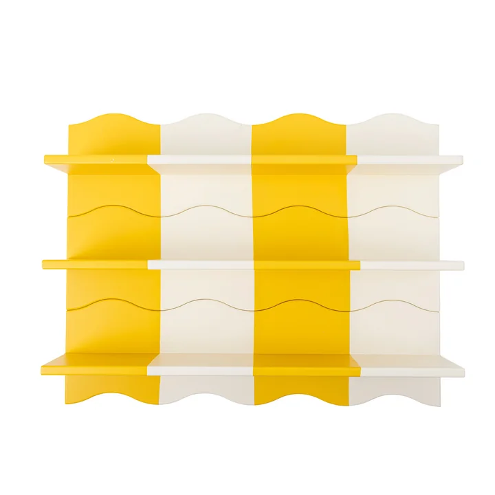Bloomingville Mini - Bubbi Étagère murale, 80 cm, jaune / blanc