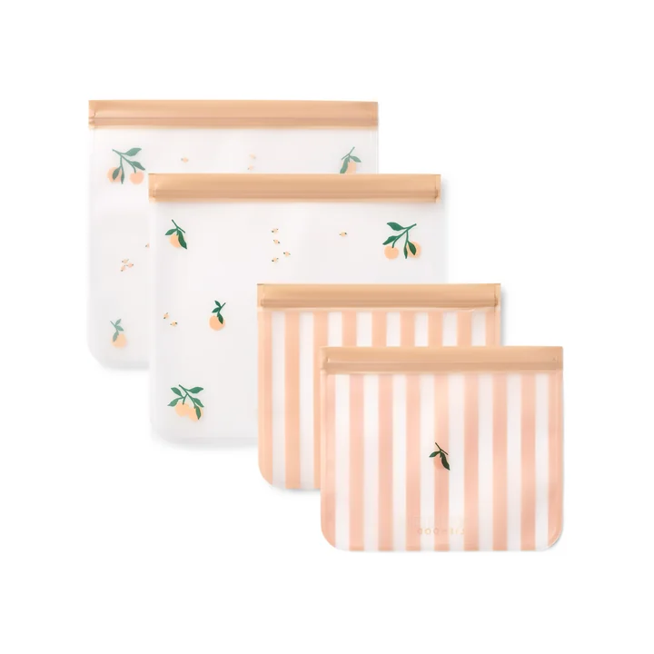 LIEWOOD - Rebus sacs fraîcheur réutilisables, peach / sea shell (lot de 4)