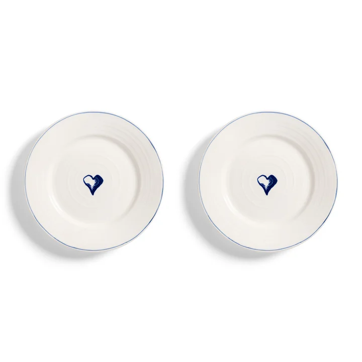 and klevering - Anouk Assiette, Ø 21 cm, cœur, multicolore (set de 2)