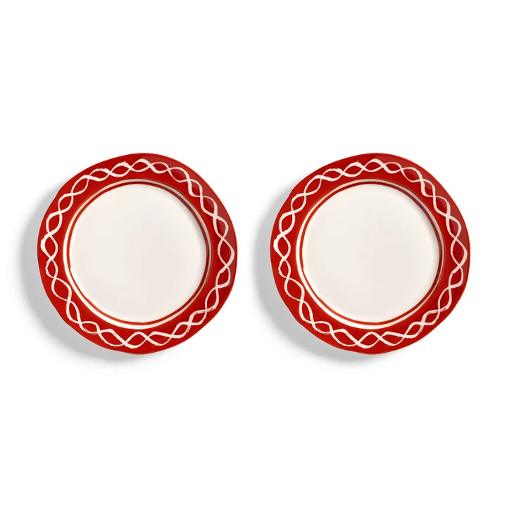and klevering - Festivo Assiette, Ø 2 2. 5 cm, rouge (set de 2)