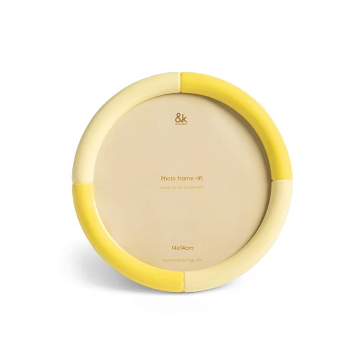 & klevering - Cadre photo Rift, Ø 17 cm, jaune