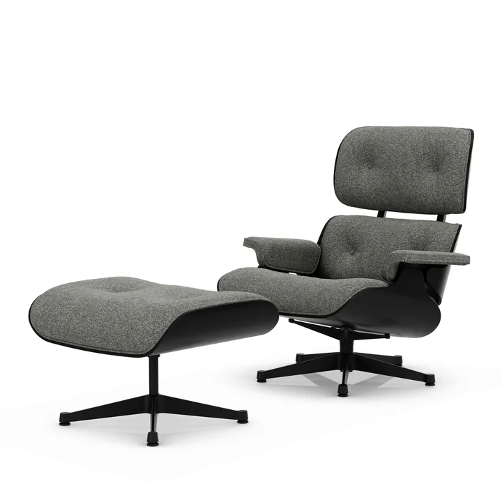 Vitra - Lounge Chair & Ottoman, noir, Châtaigne noir, Nubia, salt'n pepper