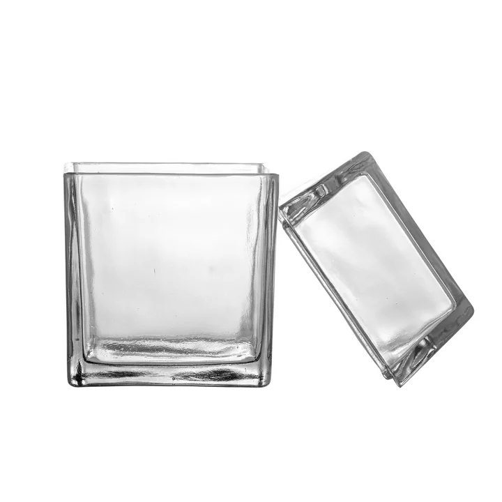 Bloomingville - Elius récipient avec couvercle, 12 x 19 x 12 cm, transparent