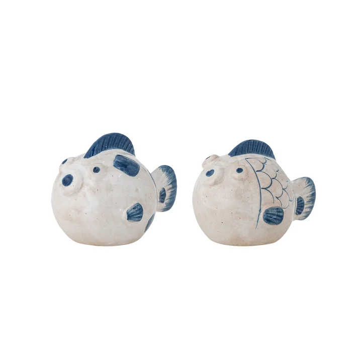 Bloomingville - Fugu Set de salière et poivrière, bleu (set de 2)