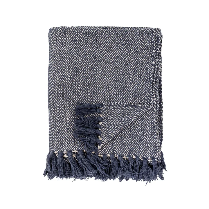 Bloomingville - Herringbone Couverture, 130 x 160 cm, noir