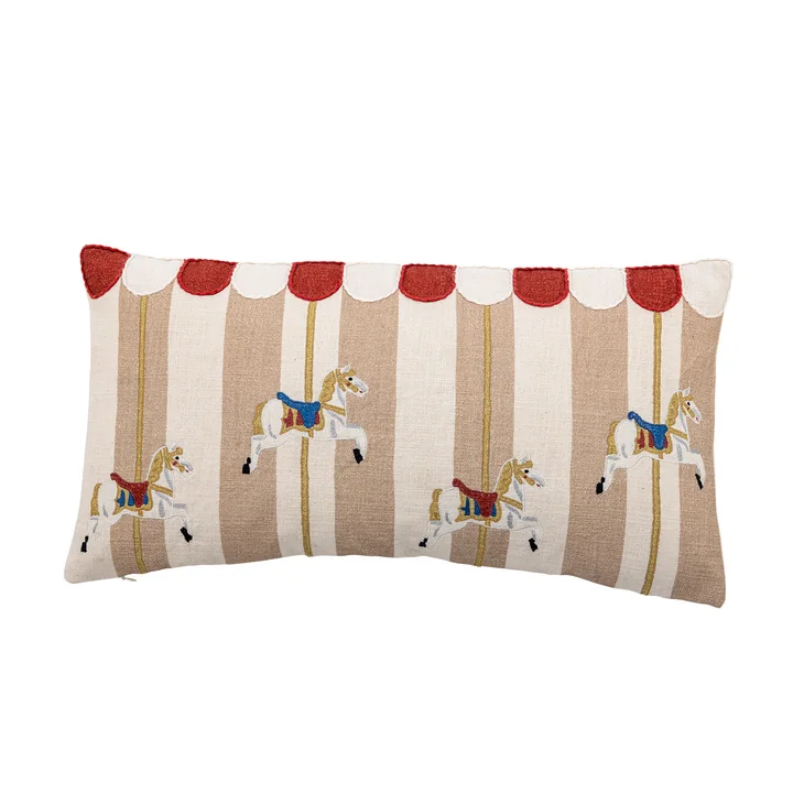 Bloomingville - Merry-go-round Coussin 60 x 30 cm, rouge / naturel