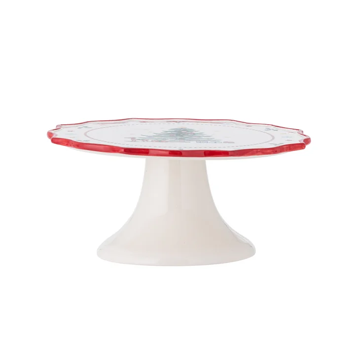 Bloomingville - Naive Assiette à gâteau, Ø 21 x H 9 cm, rouge