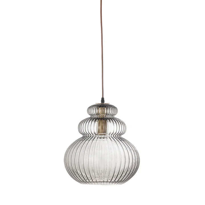 Bloomingville - Sybia Lampe suspendue, gris / verre