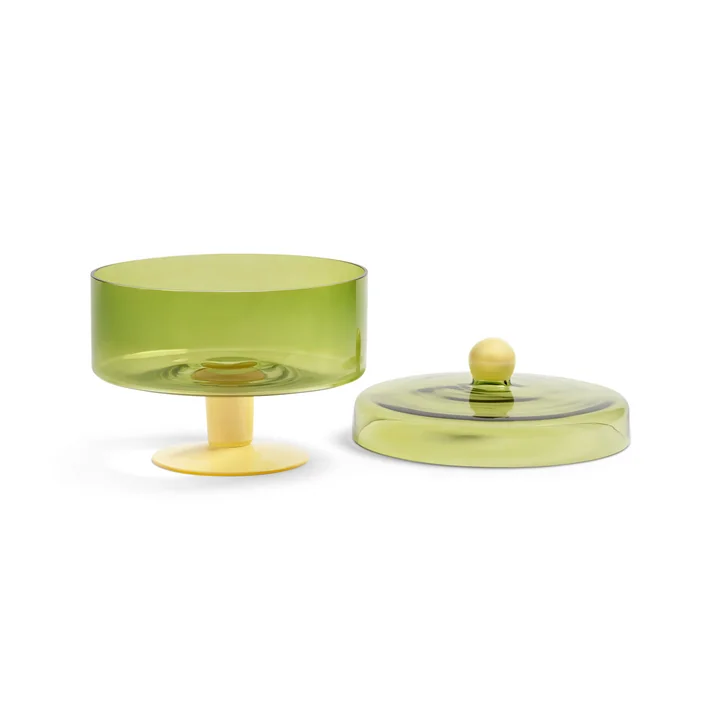& klevering - Duo Verre de rangement, H 20 cm, vert / jaune