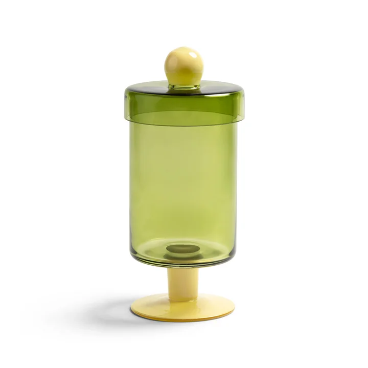& klevering - Duo Verre de rangement, H 27 cm, vert / jaune