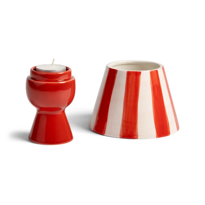 & klevering - Cantine Porte-bougies à réchaud, Ø 12 x 16 cm, rouge
