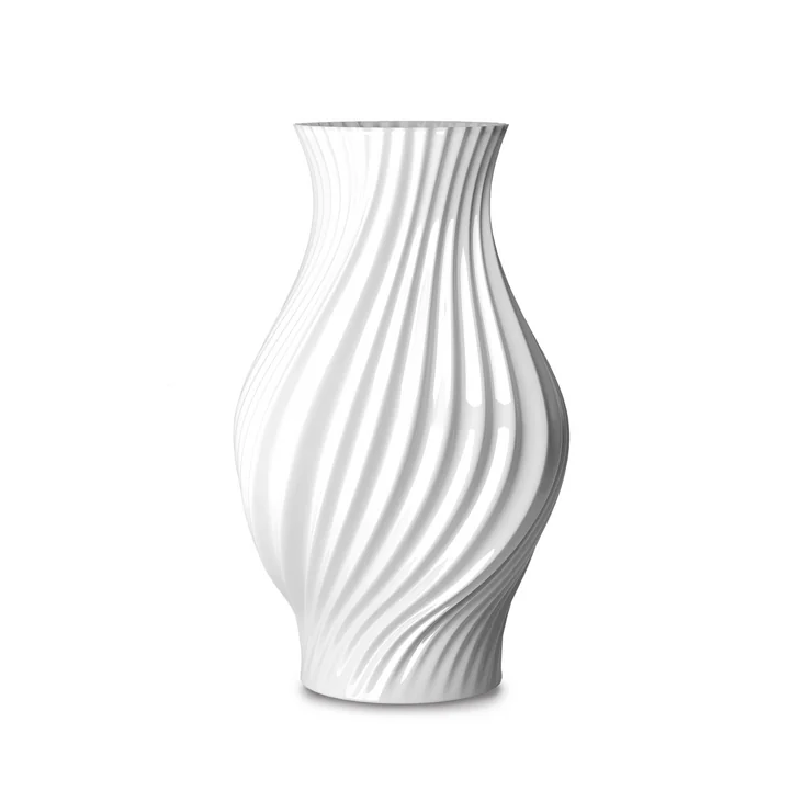 Lyngby Porcelæn - Twist Vase H 25 cm, blanc