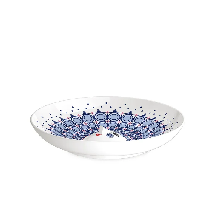 Bjørn Wiinblad - Olga plat de service Ø 33 cm, bleu / blanc