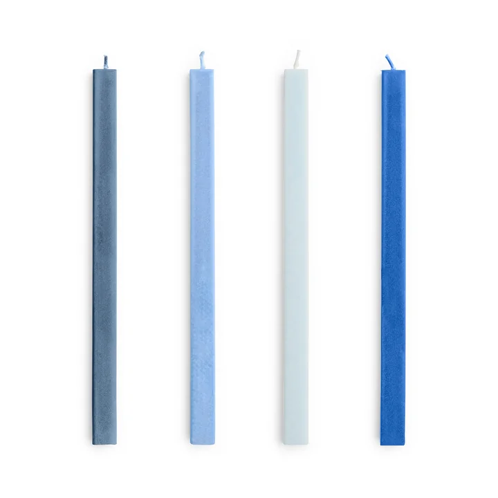 HAY - Square Bougies H 24 cm, blue (set de 4)