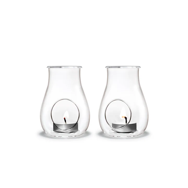Holmegaard - Design with light Lanterne H 11 cm, transparent (set de 2)