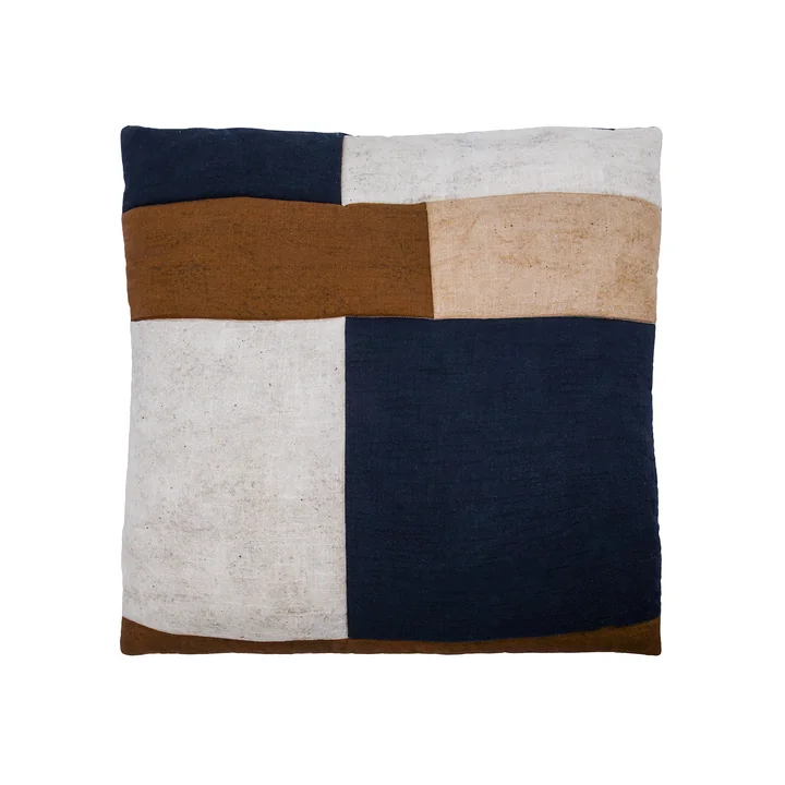 House Doctor - Patch Taie d'oreiller, 50 x 50 cm, noir / sable / marron