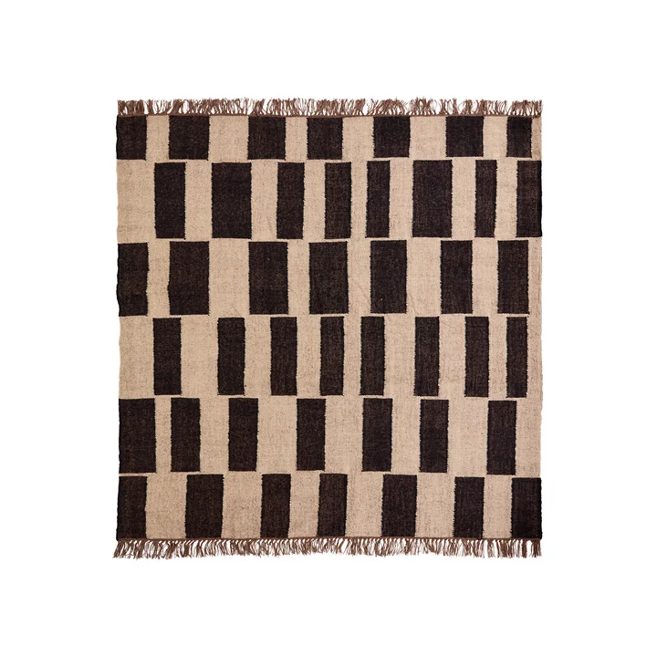 House Doctor - Graph Tapis, 180 x 180 cm, naturel / noir