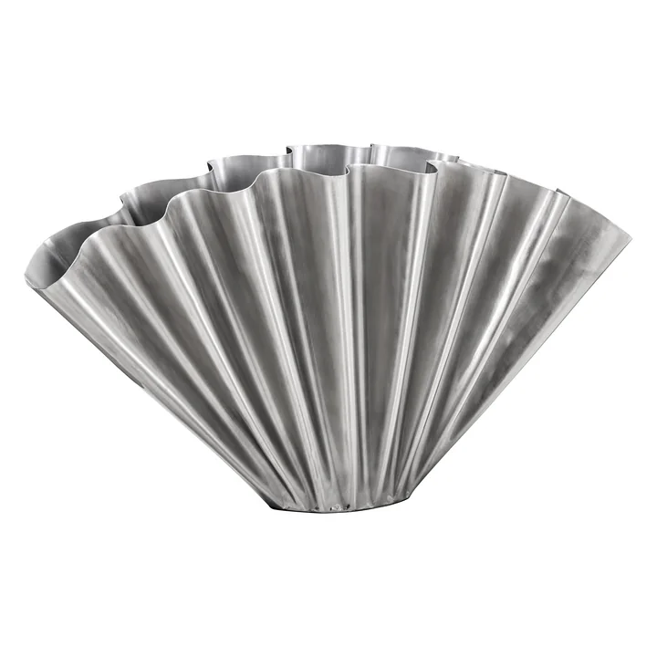 House Doctor - Flood Vase, H 30 cm, finition argent brossé