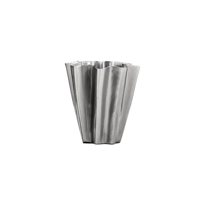 House Doctor - Flood Vase, Ø 12,5 x H 13 cm, finition argent brossé