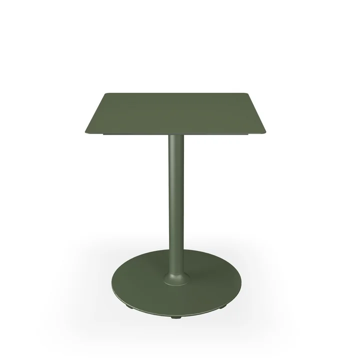 HOUE - Pico Table de jardin, 60 x 60 cm, piétement rond, vert olive